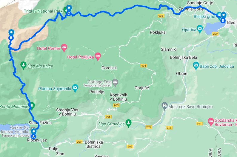 Our hut-to-hut hiking itinerary in Triglav National Park
