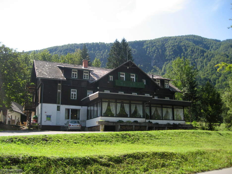 The facade of Hostel pod Voglom