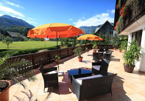 Terrace of Hotel Gasperin Bohinj