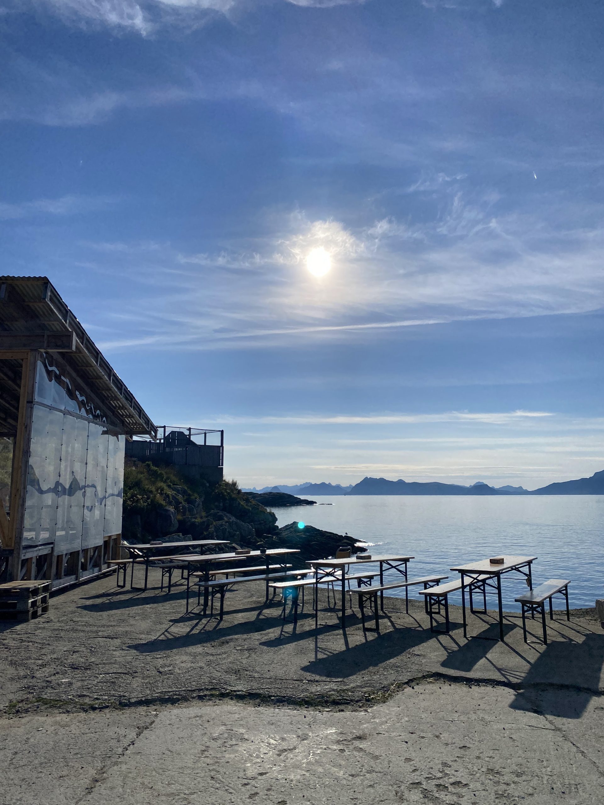 terrace from day 4 of our trip cycling the lofoten islands