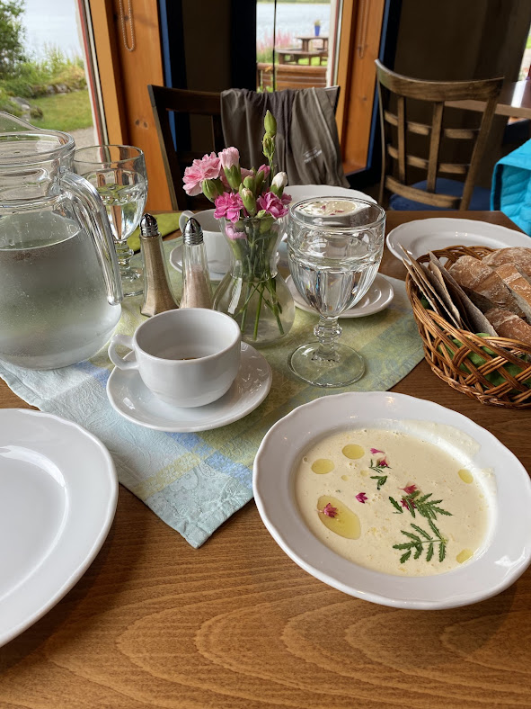 Delicious silky salmon soup in Norway